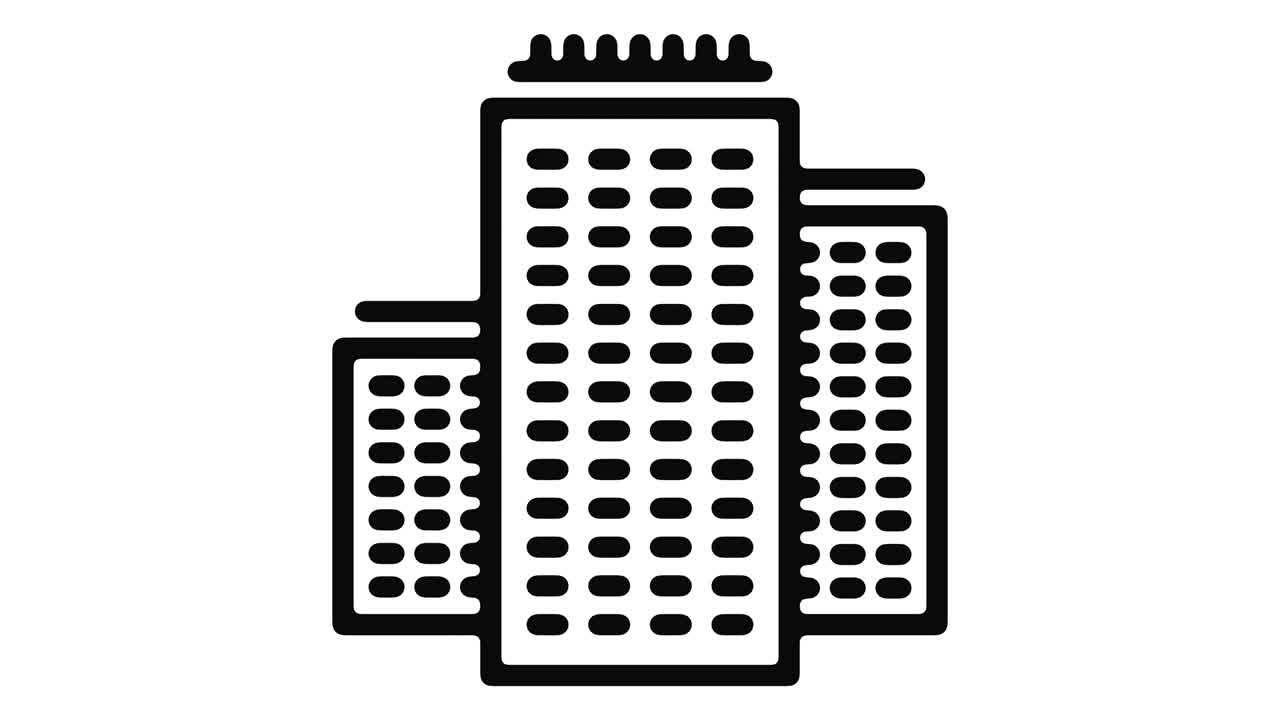 Grafica in movimento a linea di edifici