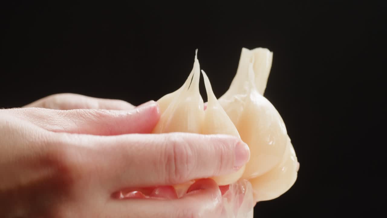 전체 발효 된 마늘, 발효 된 매운 채소, 고품질 4k 영상