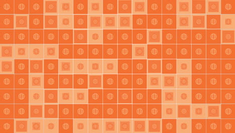 social globe icons pattern network on yellow gradient