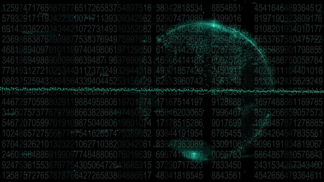 Stock market data and statistical data processing against globe spinning
