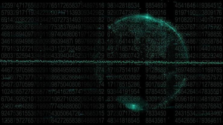 Dati di borsa ed elaborazione dati statistici con globo rotante