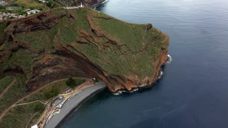 aerial view of miradouro do cristo rei do garajau in lido, caniço, madeira portugal