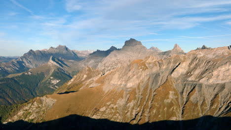 Stunning-Prealps-Summit-In-Autumn-Colors-In-Vaud,-Switzerland