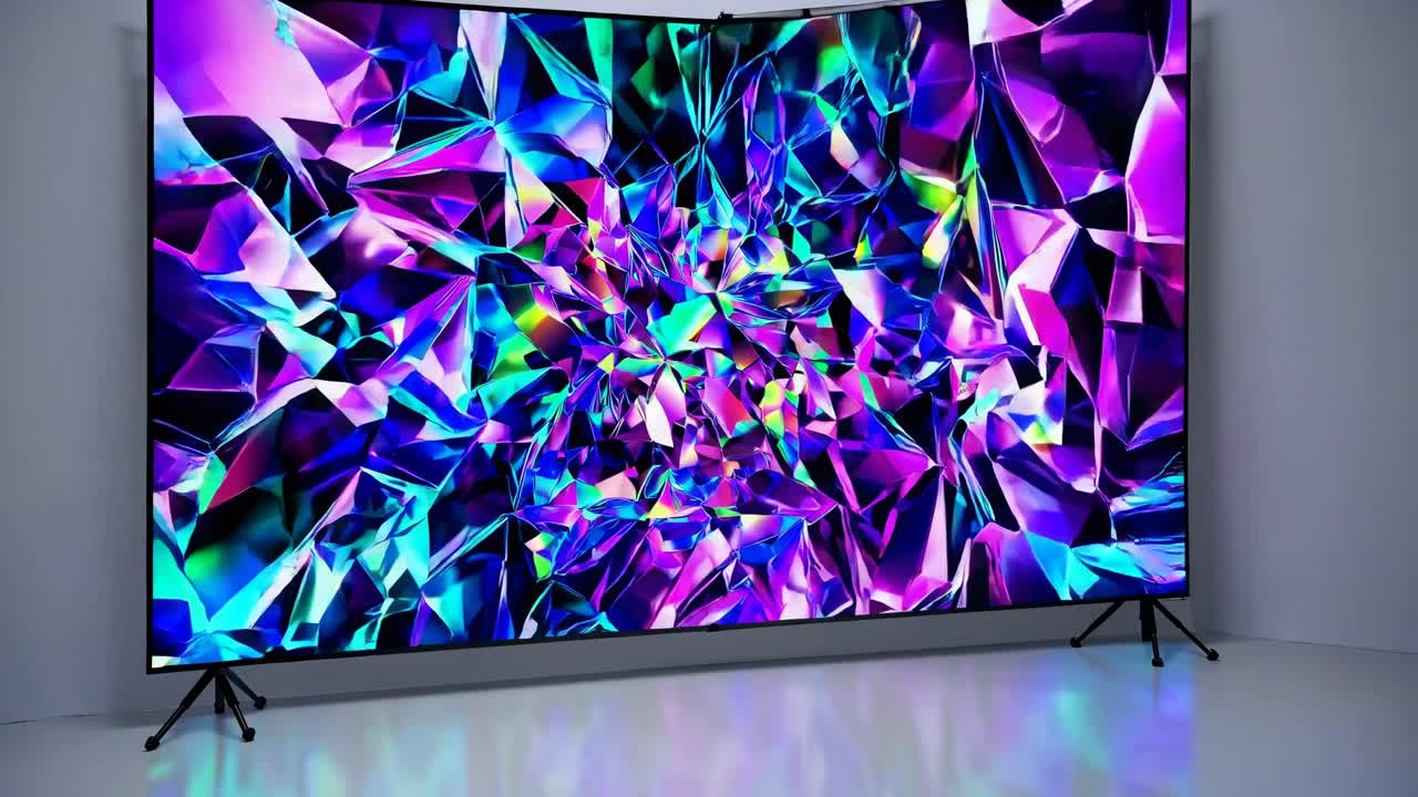 곡선 크리스탈 tv 디스플레이