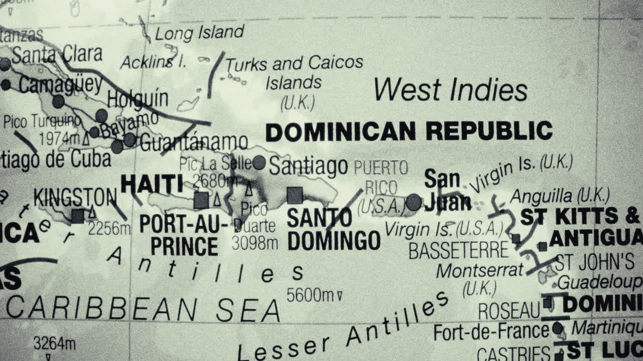 Map of the Caribbean Sea and West Indies