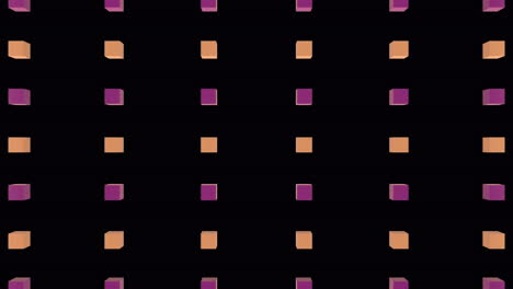 animación de una explosión sobre filas de cubos rosados sobre un fondo negro.