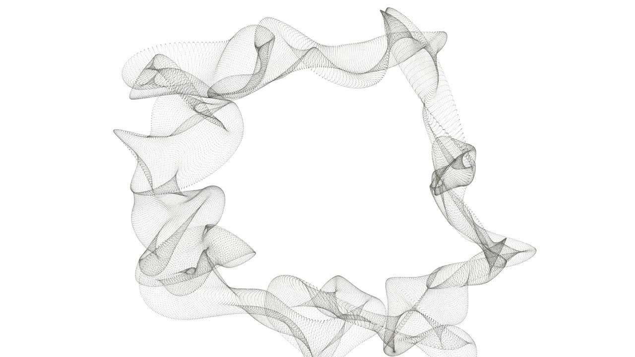 Fractal Torus Donut of Dots in Blue 4k Video Footage Loop Animation.