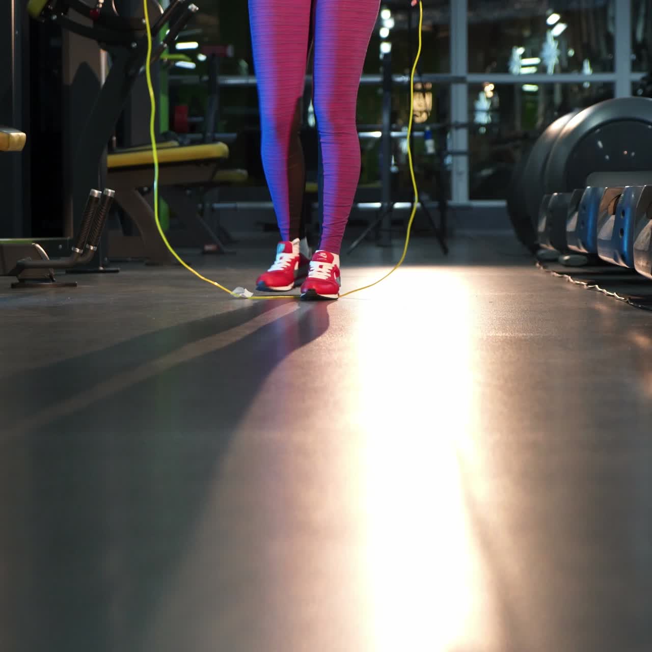 Athletic woman training hard