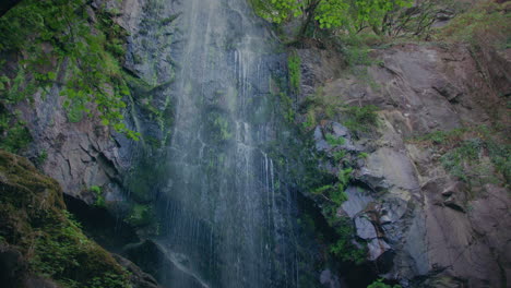 beautiful waterfall in galicia gimbal slow motion shot