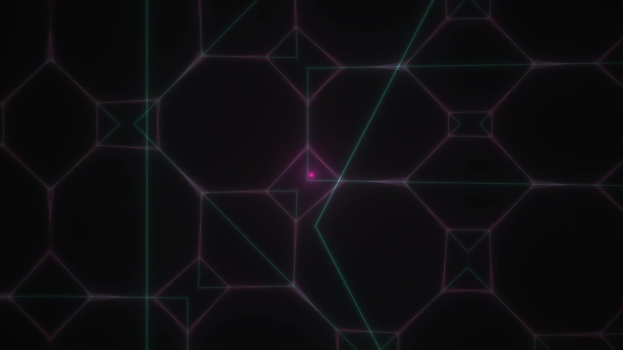 Abstrakt digitalt netværk med udviklende neon geometriske former