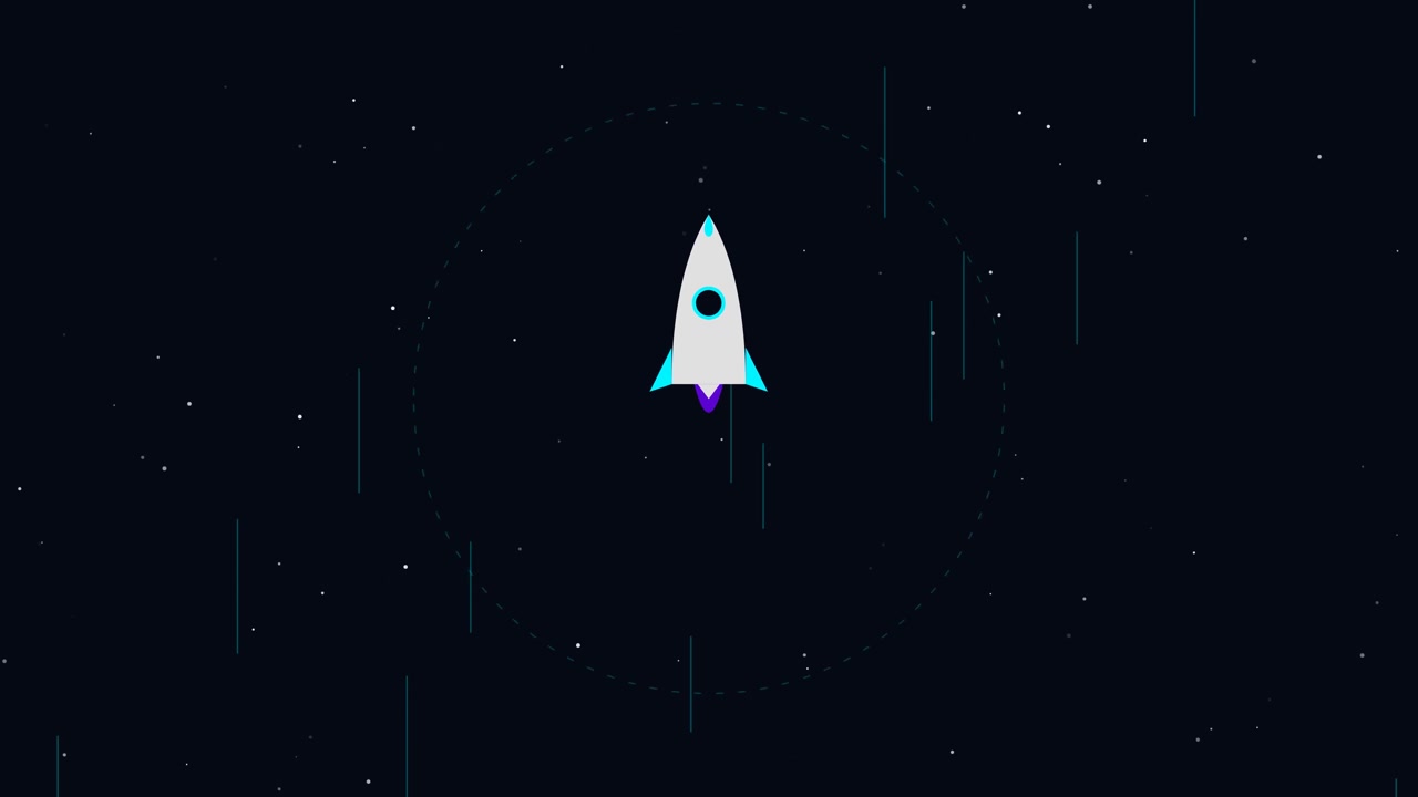 Animated Rocket Ship Flying Through Deep Space