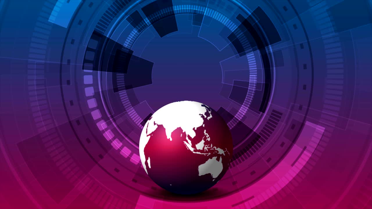 animación de video de tecnología púrpura azul con globo