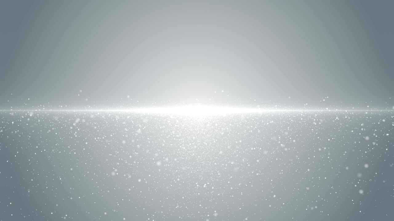 Sfondo astratto in loop con particelle bianche luminose, glitter, bokeh e polvere, per contesti aziendali