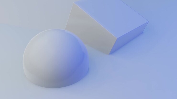Abstract 3d rendering of rotating geometric shapes.motion design.