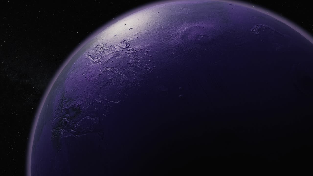 exoplaneta púrpura en el espacio