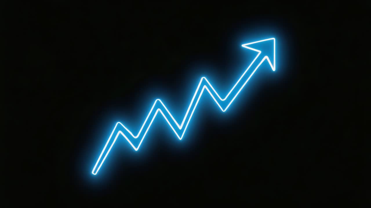 Neon arrow pointing upward