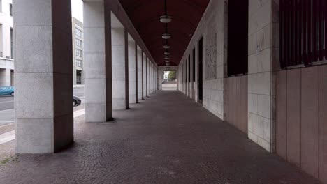 arcade in eur, a business district of rome with fascist-era architecture