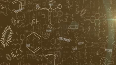 animation of scientific data processing over chemical icons