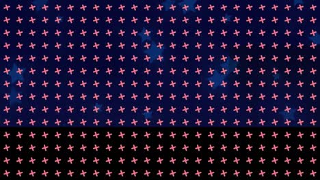 animation of multiple cross over blue stars