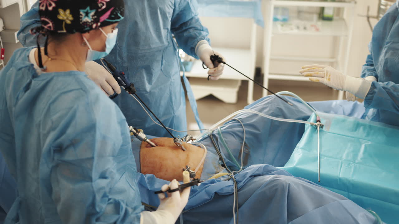 진행 중인 laparoscopic 수술