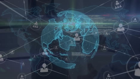 animación del globo, conexiones y procesamiento de datos