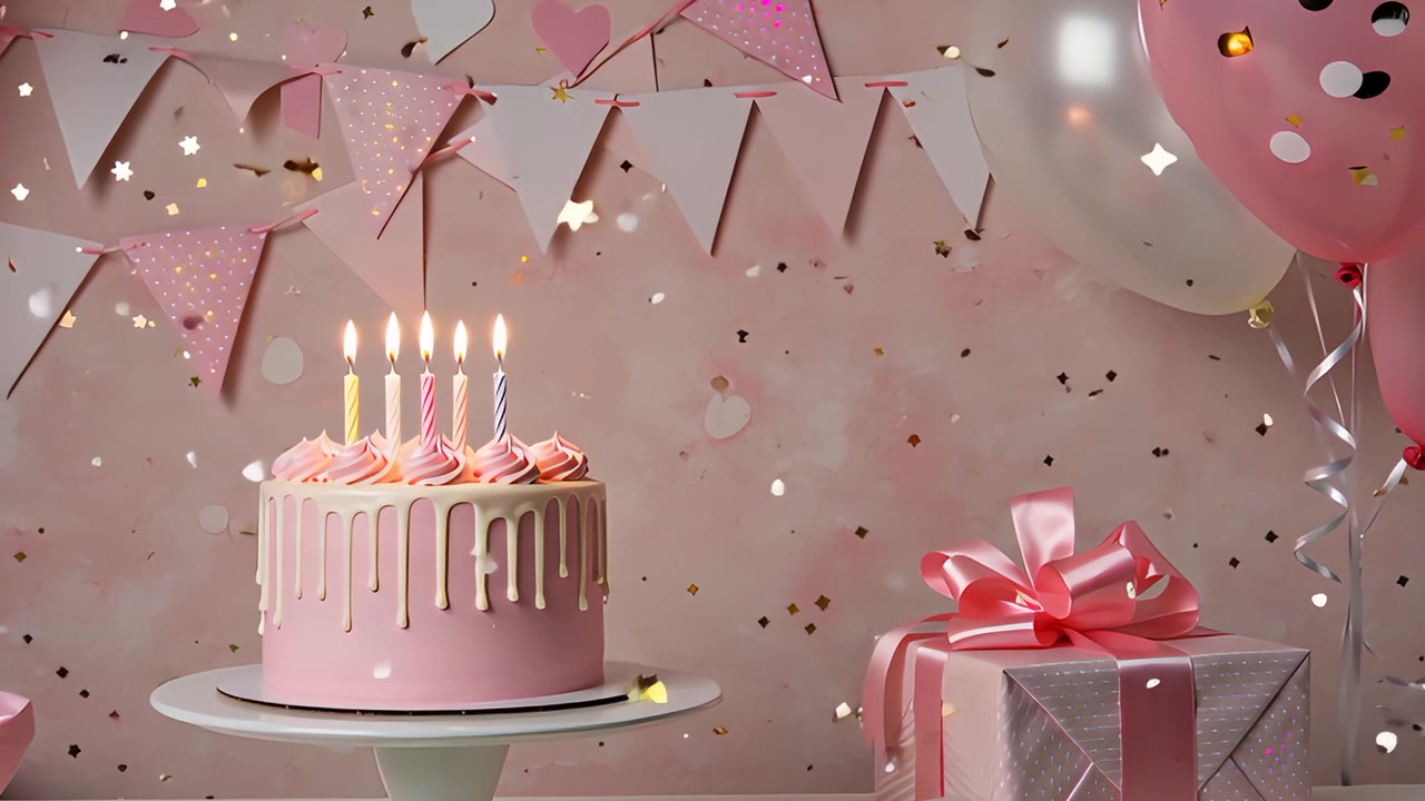 Sfondo di compleanno con palloncini 4K