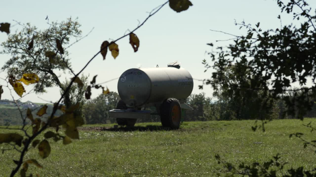 Farming equipment, water container on wheels used for irrigation agriculture land