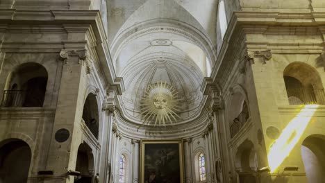 historic church made of sandstone with many arches on the ceiling