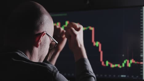 a trader in depression due to a fall in the stock market or crypto currency. stock market risks