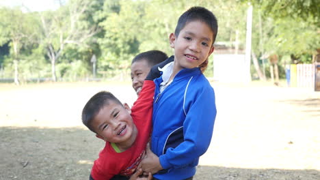 happy children playing together
