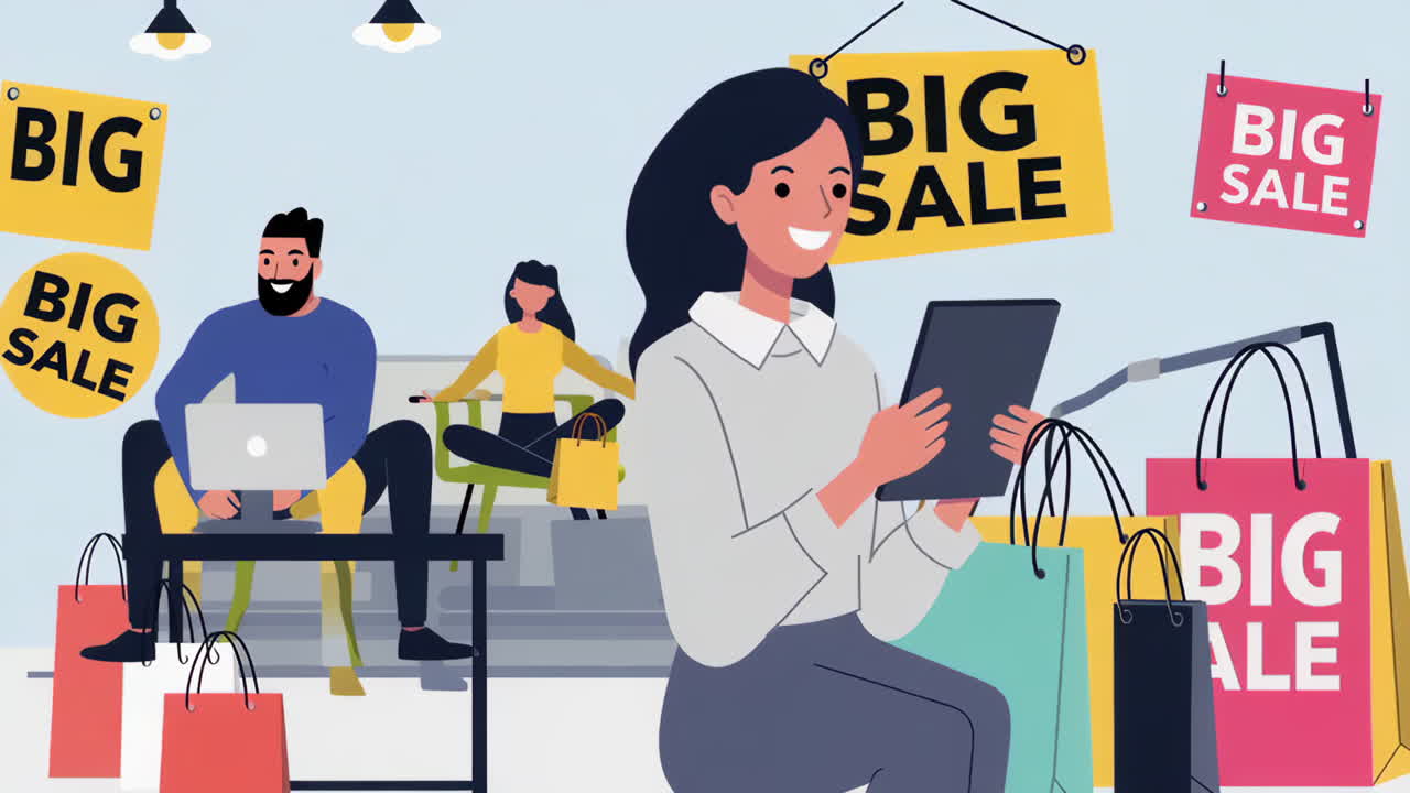 People Shopping During a Big Sale Event