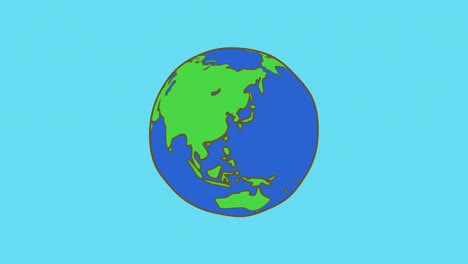 illustration of rotation the earth[loop]