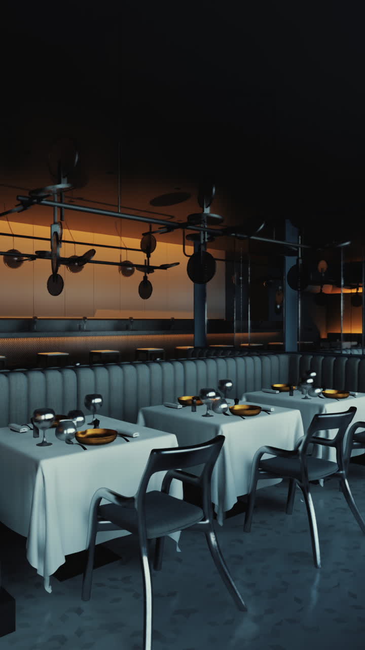 현대적이고 우아한 레스토랑 인테리어 디자인