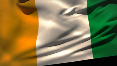 animation of flag of ivory coast on black background