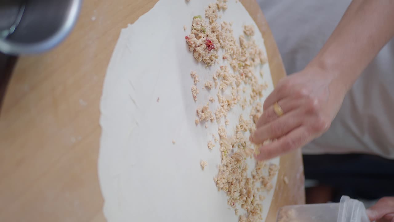 Preparing food with filling