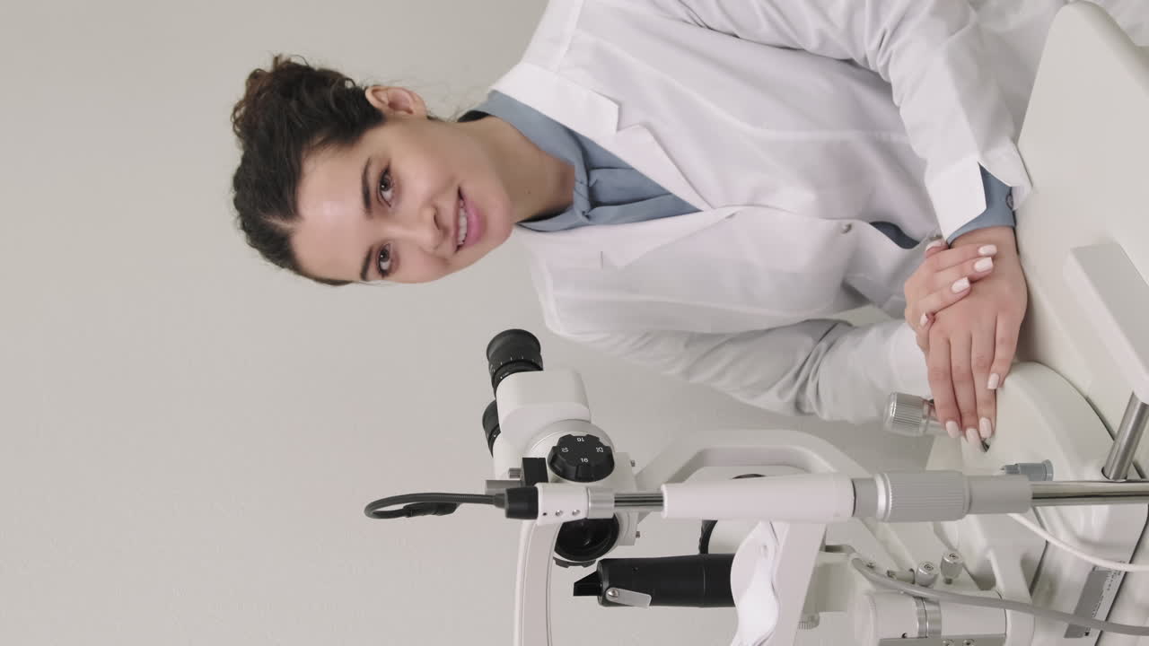 Portrait Of Female Optometrist At Workplace