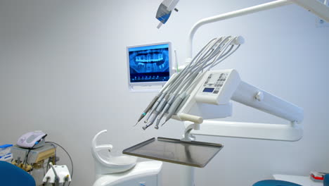 interior of a dentists office and special equipment