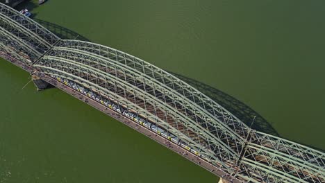 Hohenzollern-Bridge-and-neighbouring-Cologne-city-Cathedral.-Aerial