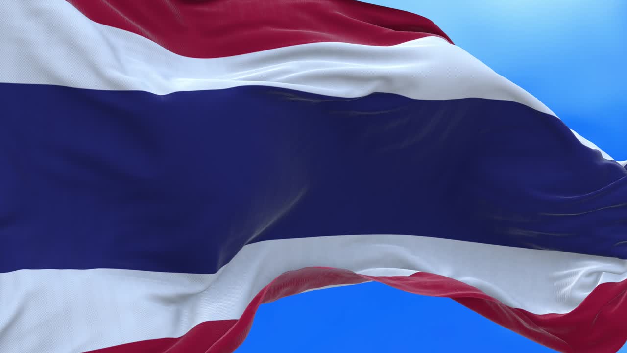 un bucle sin costuras de la bandera de tailandia.