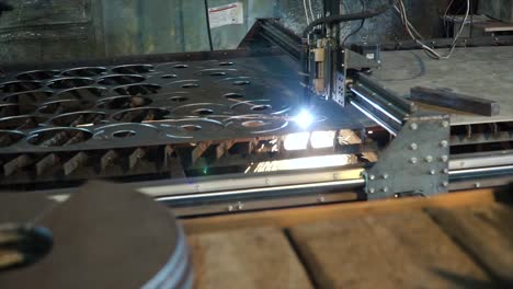 metal cutting machine in action