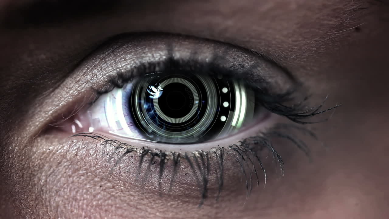diseño de código tecnológico en el ojo humano