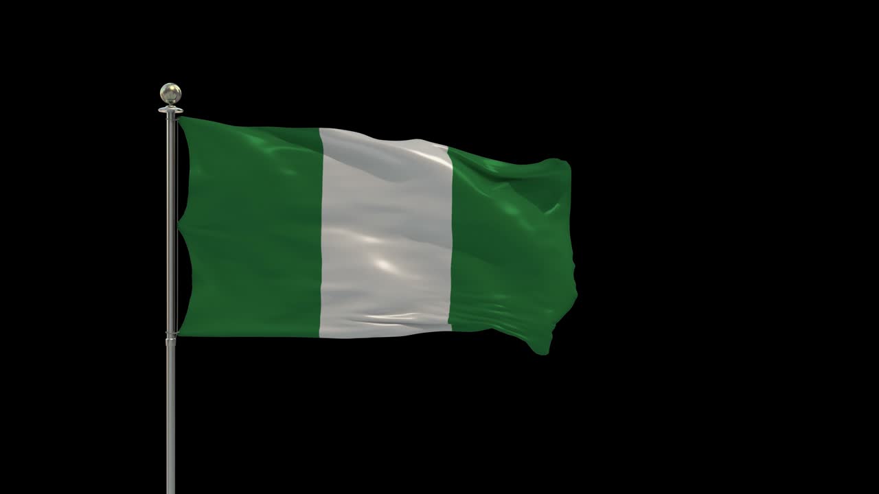 nigeria varias banderas ondeando la bandera nacional en el poste, la bandera de la mesa