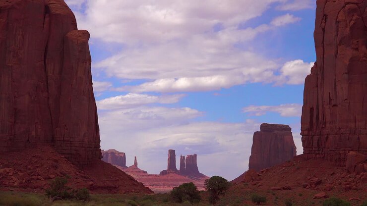 Establishing shot of Monument Valley Navajo Tribal Park Utah