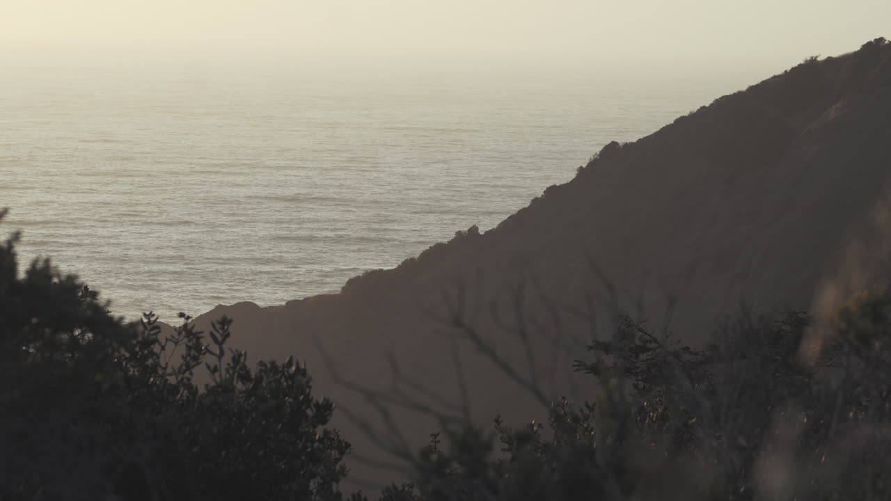 Rolling hills of the Califonia coastline at sunset