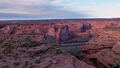 Drone-shot-of-canyon-area-in-southwest-United-states