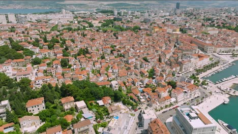 panoramic aerial view of the dalmatian city of split on the croatian coast