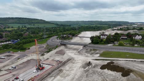 hs2 construction high speed railway wendover buckinghamshire, uk aerial drone