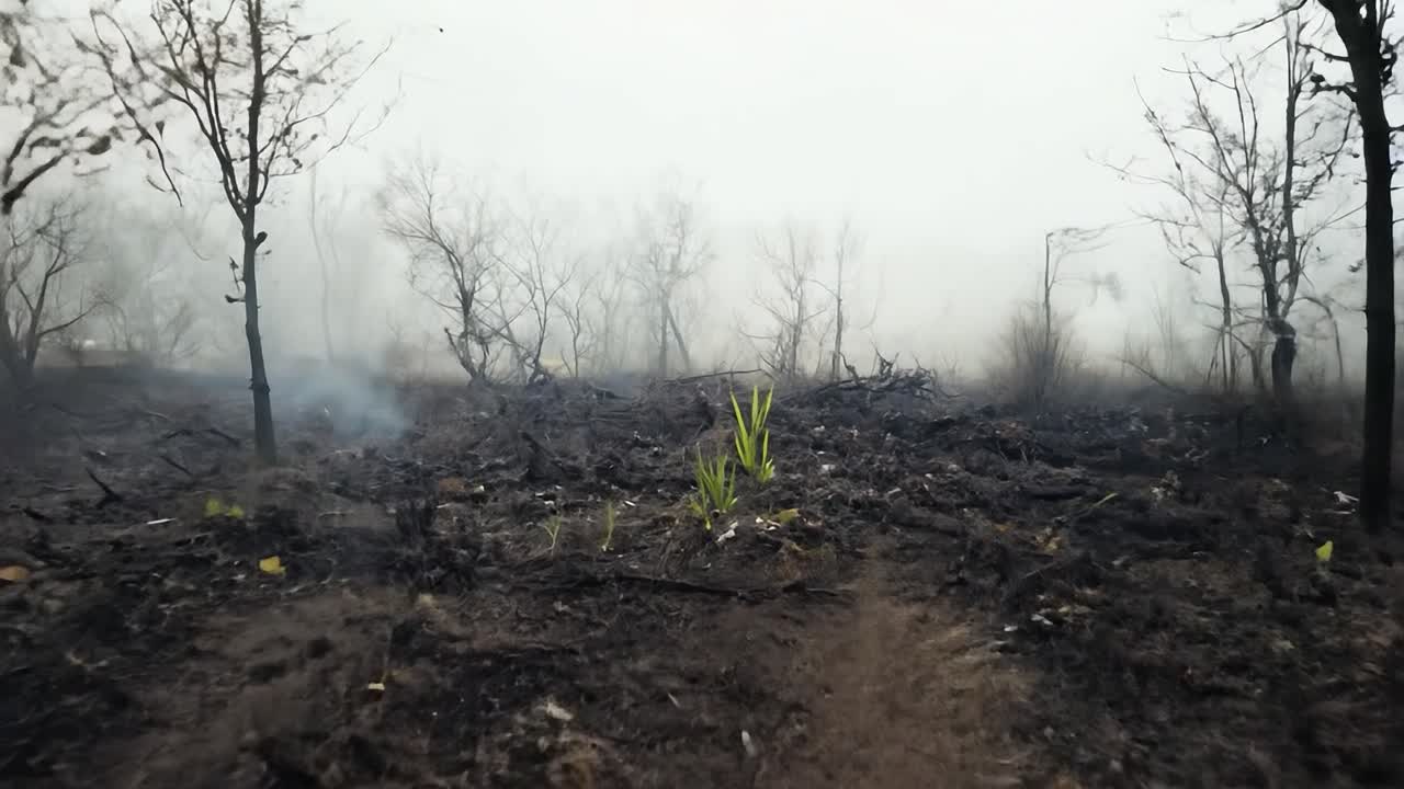 산불로 불타버린 숲