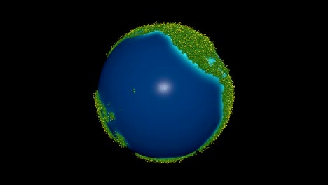 part 2, grassy globe with flowers and alpha mask looping,