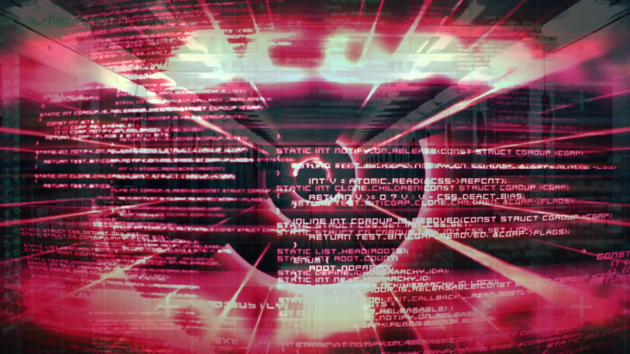 서버 을 배경으로 루핑 컴퓨터 언어를 통해 원형 터널의 애니메이션